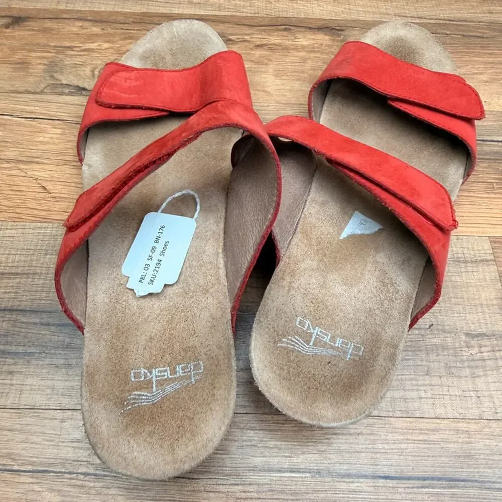Dansko size 9.5-10 Eu40 Vienna Slide Red Sandals shoes